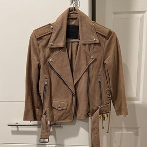 All Saints Brown Suede Biker Jacket